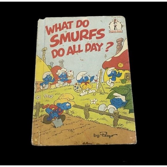 Other - Vintage Book What Do Smurfs Do All Day? by Peyo 1983 Book Club Ed, Junk Journal